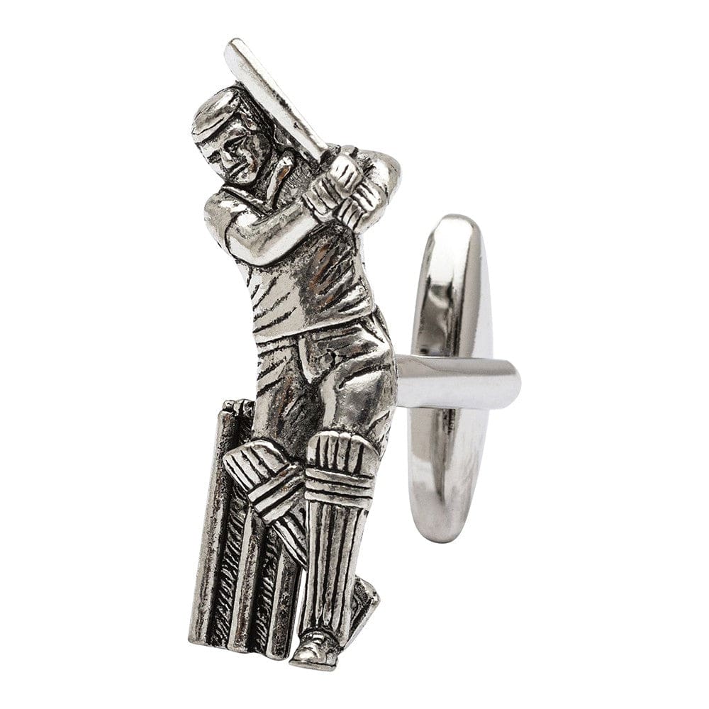 Cufflink Man Cufflinks Pewter Cricket Batsman Cufflinks - Cricketer Cufflinks