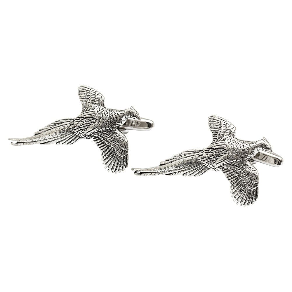 Cufflink Man Cufflinks Pewter Flying Pheasants Cufflinks