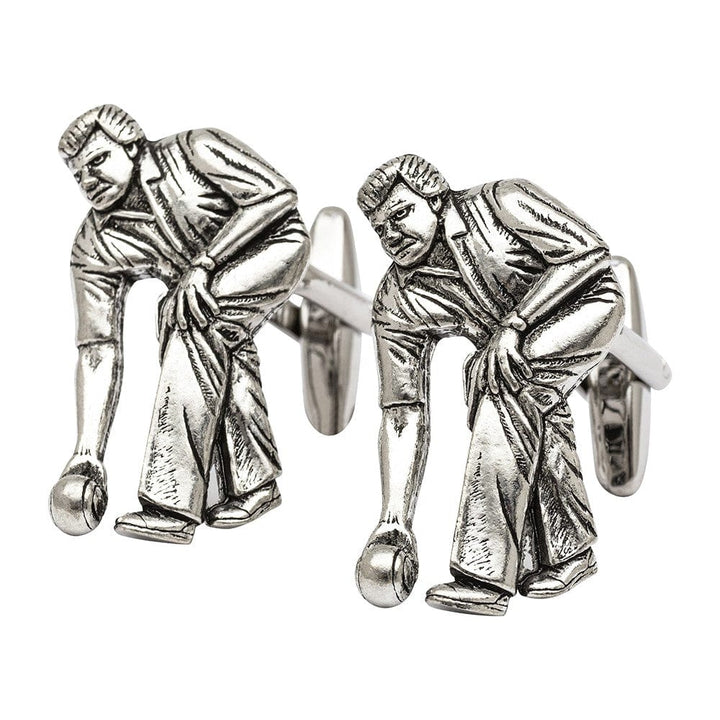 Cufflink Man Cufflinks Pewter Lawn Bowling Cufflinks - Crown Green Bowling