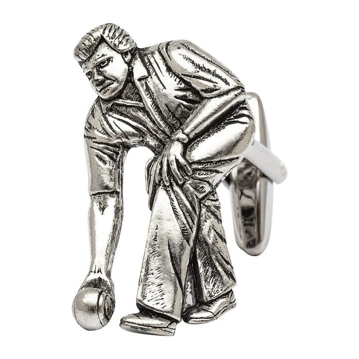 Cufflink Man Cufflinks Pewter Lawn Bowling Cufflinks - Crown Green Bowling