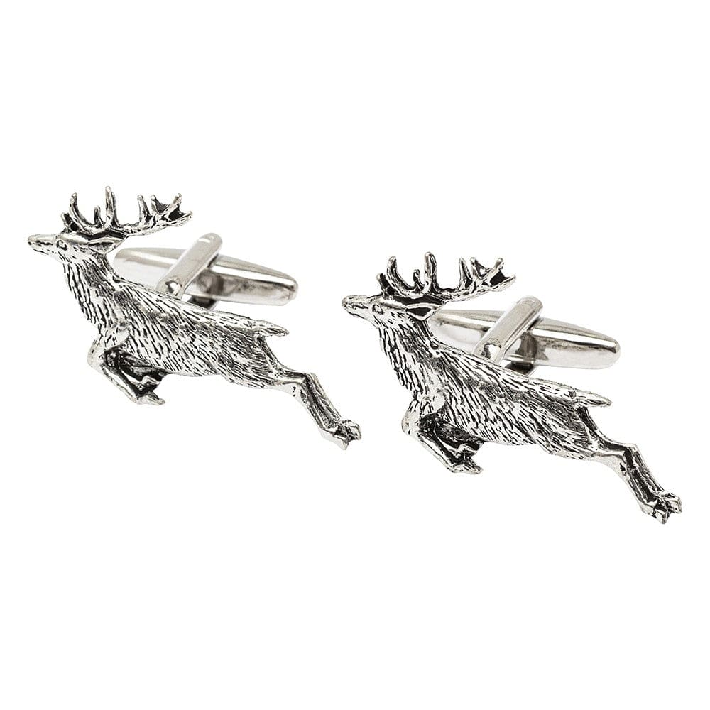 Cufflink Man Cufflinks Pewter Leaping Stag Cufflinks