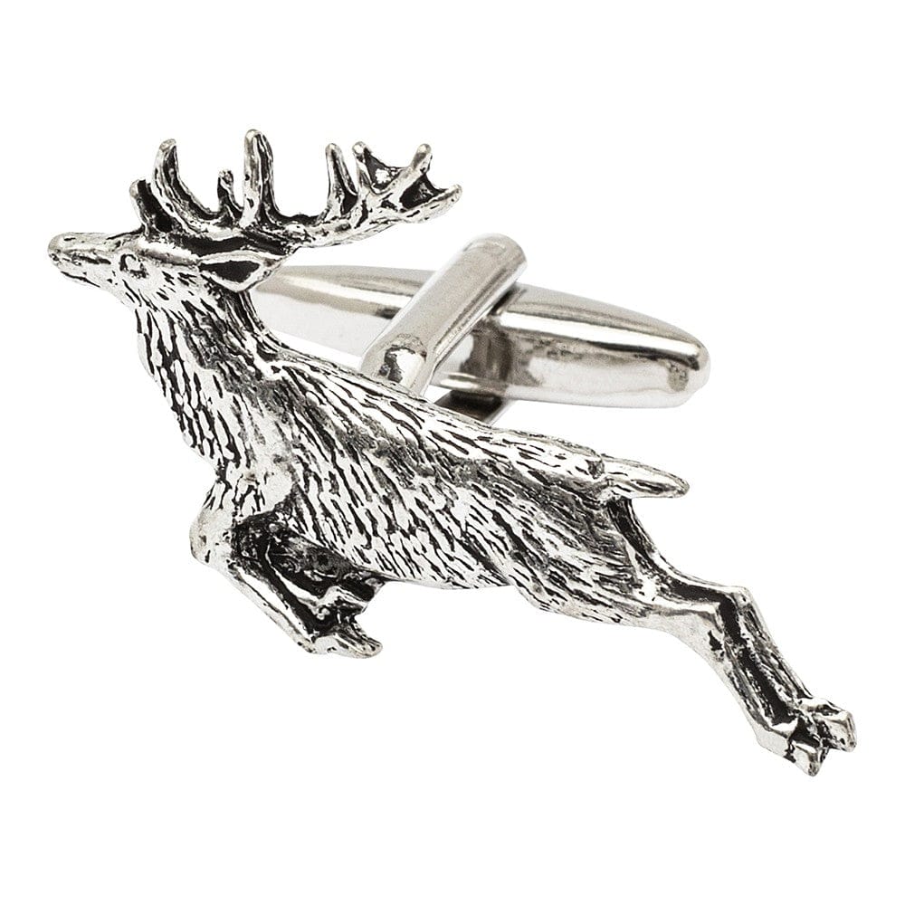 Cufflink Man Cufflinks Pewter Leaping Stag Cufflinks