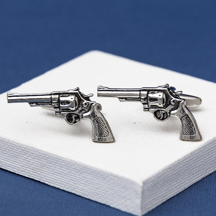 Cufflink Man Cufflinks Pewter Pistol Cufflinks