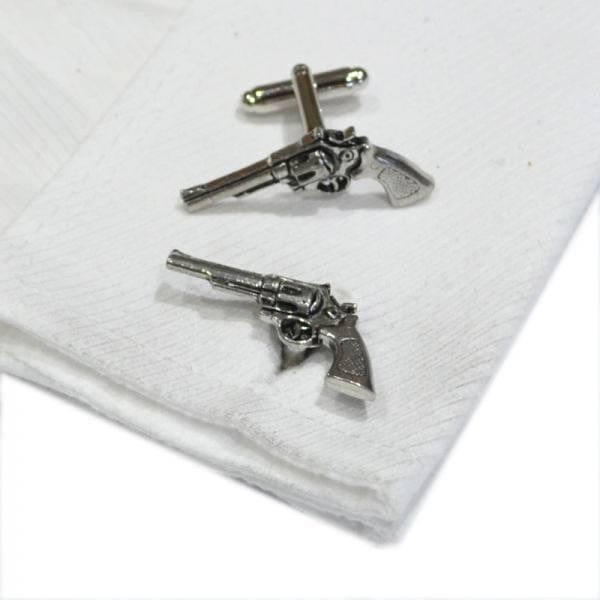 Cufflink Man Cufflinks Pewter Pistol Cufflinks