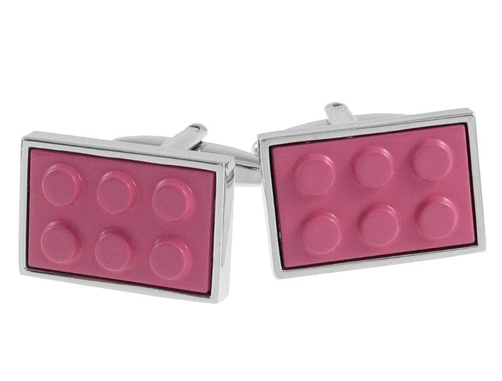 Cufflink Man Cufflinks Pink Building Block Cufflinks