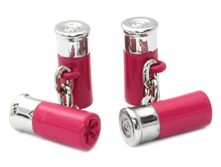 Cufflink Man Cufflinks Pink Chain-Link Shotgun Cartridge Cufflinks