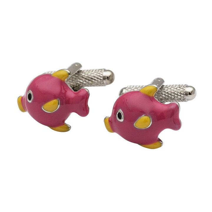 Cufflink Man Cufflinks Pink Fun Fish Cufflinks