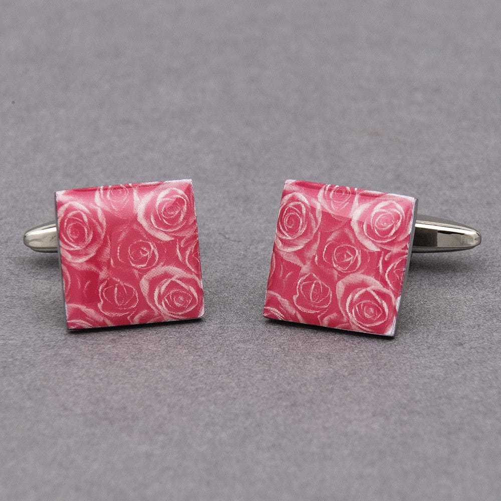 Cufflink Man Cufflinks Pink Passion Rose Cufflinks