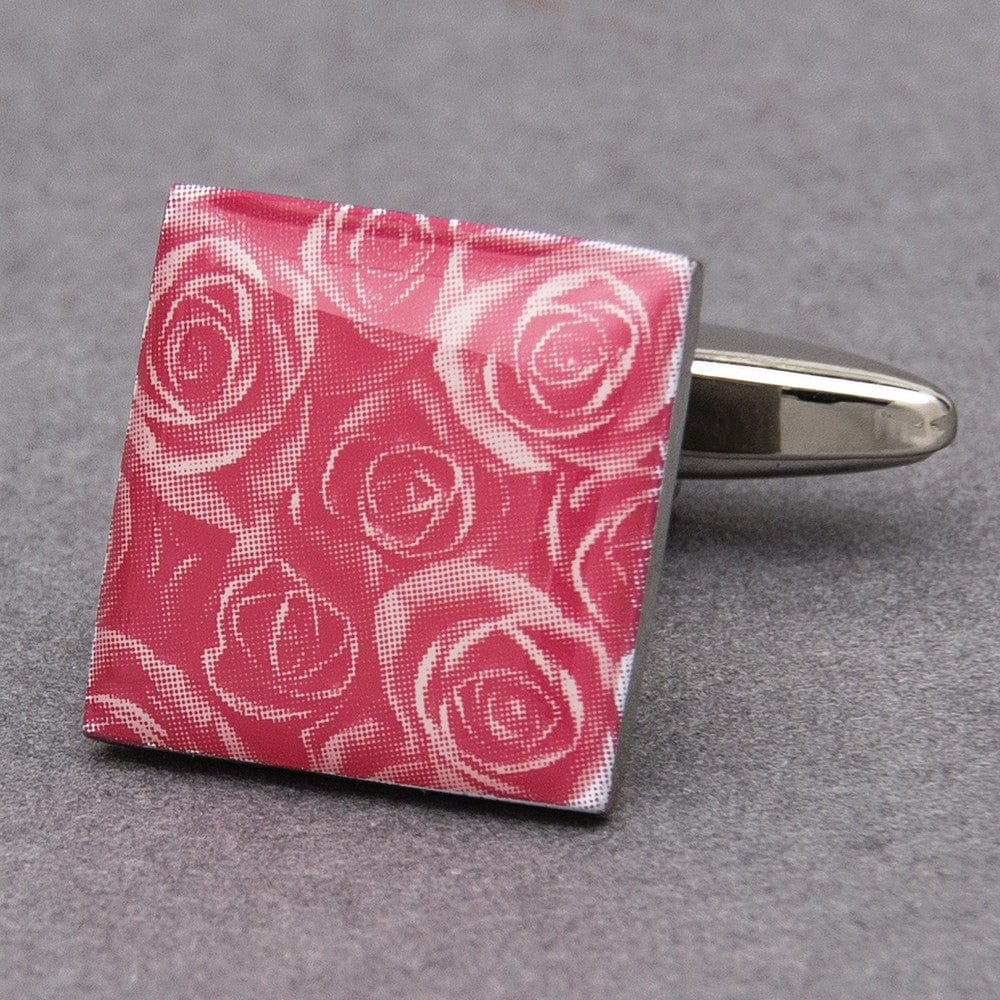 Cufflink Man Cufflinks Pink Passion Rose Cufflinks