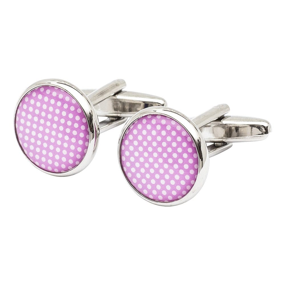 Cufflink Man Cufflinks Pink Speckled Polka Dot Cufflinks