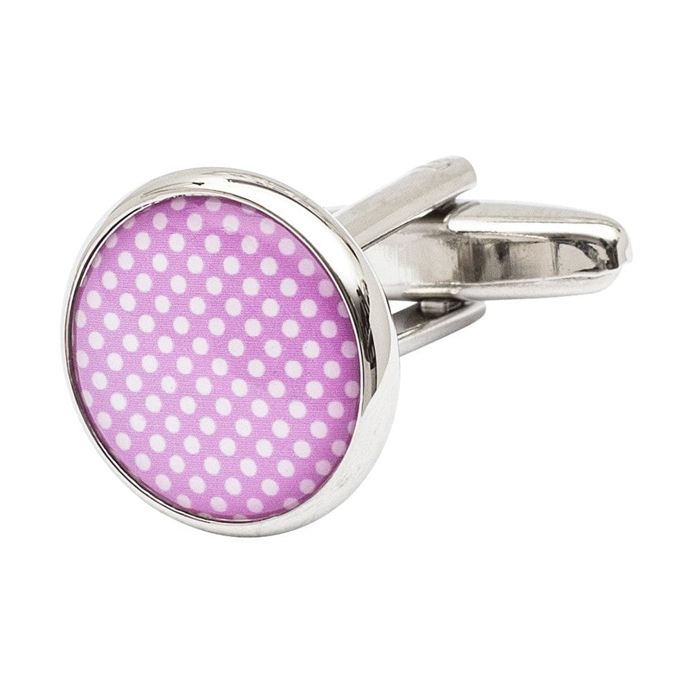 Cufflink Man Cufflinks Pink Speckled Polka Dot Cufflinks