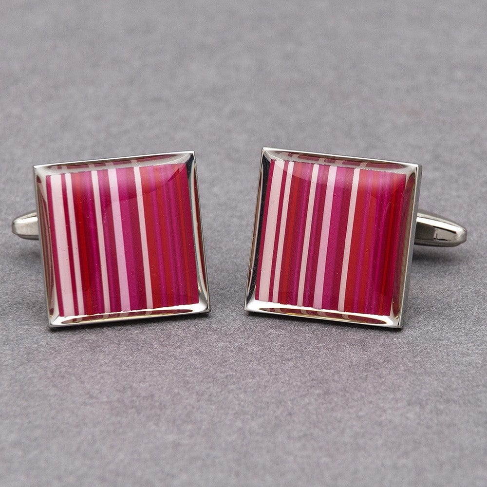 Cufflink Man Cufflinks Pink Stripe Cufflinks