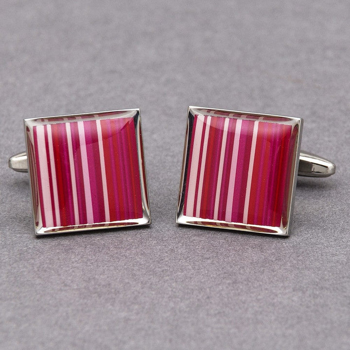 Cufflink Man Cufflinks Pink Stripe Cufflinks