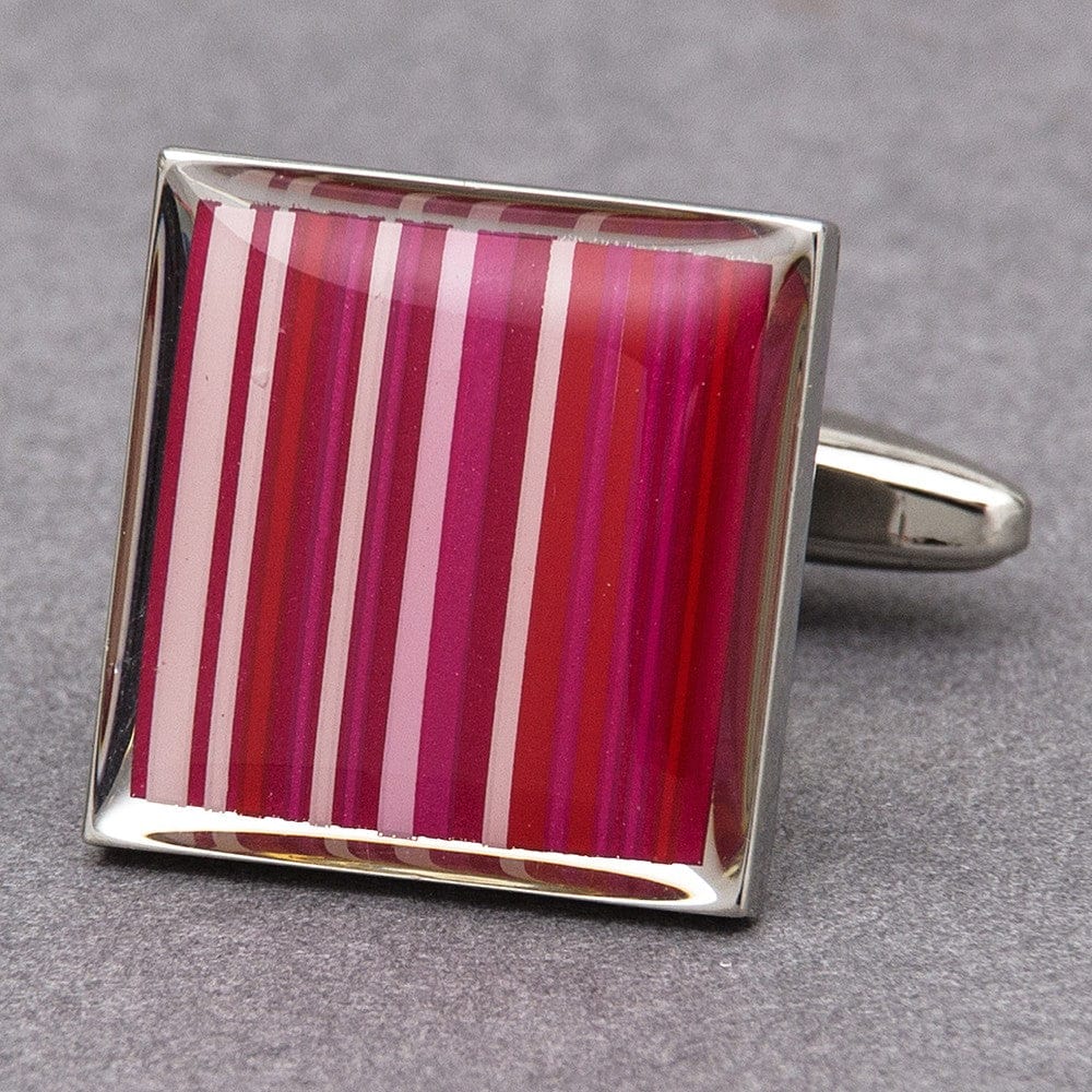 Cufflink Man Cufflinks Pink Stripe Cufflinks