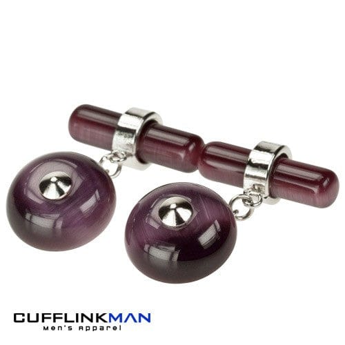 Cufflink Man Cufflinks Plum Cats eye Cufflinks