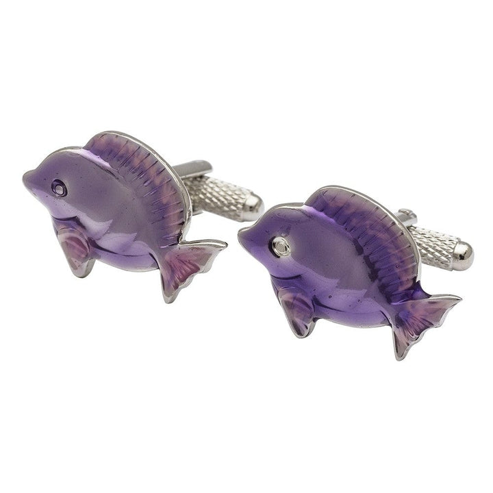 Cufflink Man Cufflinks Purple Tropical Fish Cufflinks