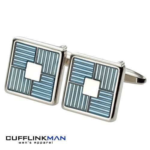 Cufflink Man Cufflinks Quarter Sky Blue Square Cufflinks