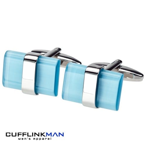 Cufflink Man Cufflinks RAPTURE Light Blue Cufflinks