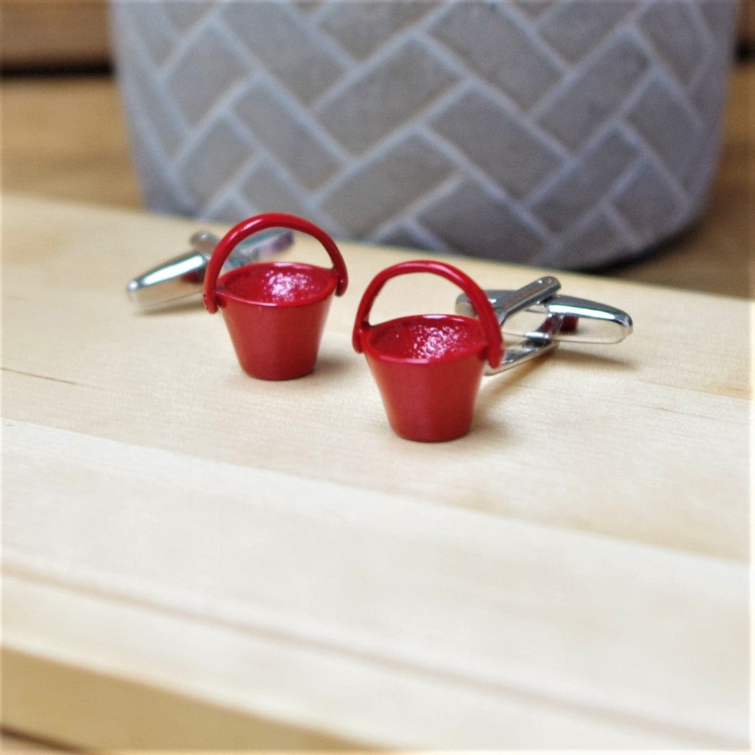 Cufflink Man Cufflinks Red Bucket Cufflinks