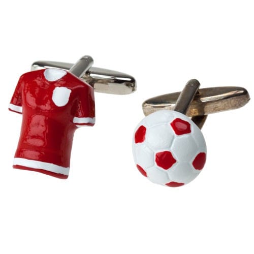 Cufflink Man Cufflinks Red Football Shirt and Ball Cufflinks