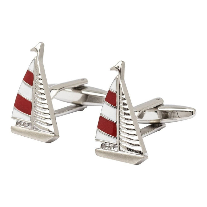 Cufflink Man Cufflinks Red Sailing Yacht Cufflinks