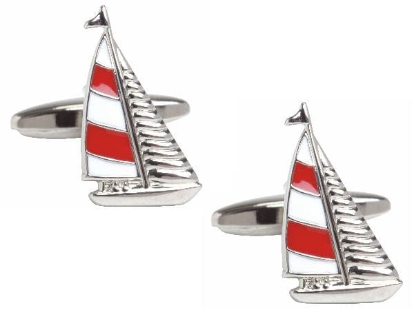 Cufflink Man Cufflinks Red Sailing Yacht Cufflinks