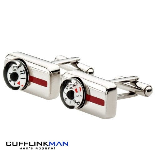 Cufflink Man Cufflinks Red Stripe Compass Cufflinks