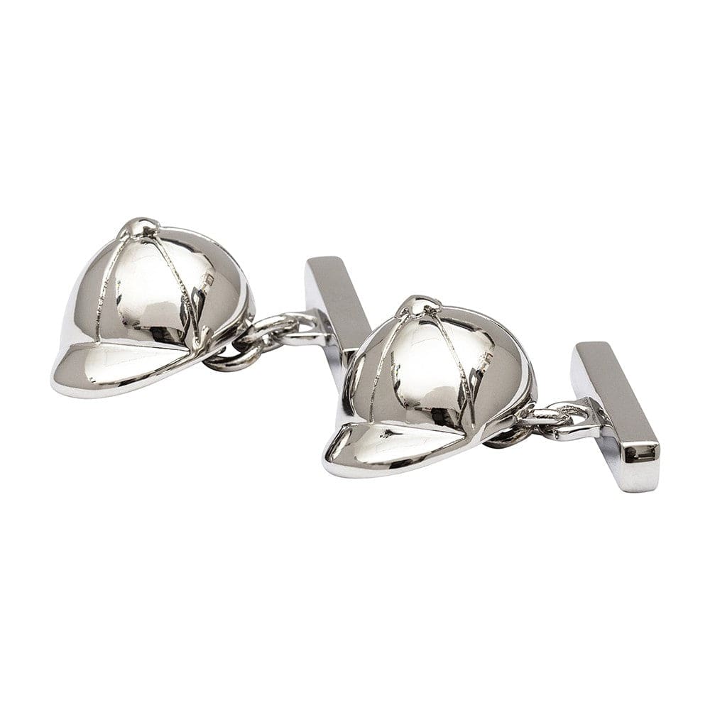 Cufflink Man Cufflinks Rhodium Jockey's Hat Chain-Link Cufflinks