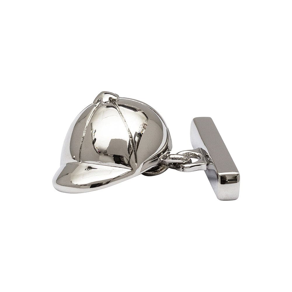 Cufflink Man Cufflinks Rhodium Jockey's Hat Chain-Link Cufflinks