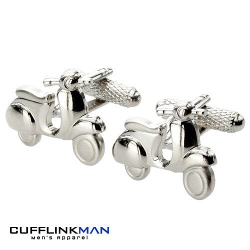 Cufflink Man Cufflinks Rhodium Scooter Cufflinks