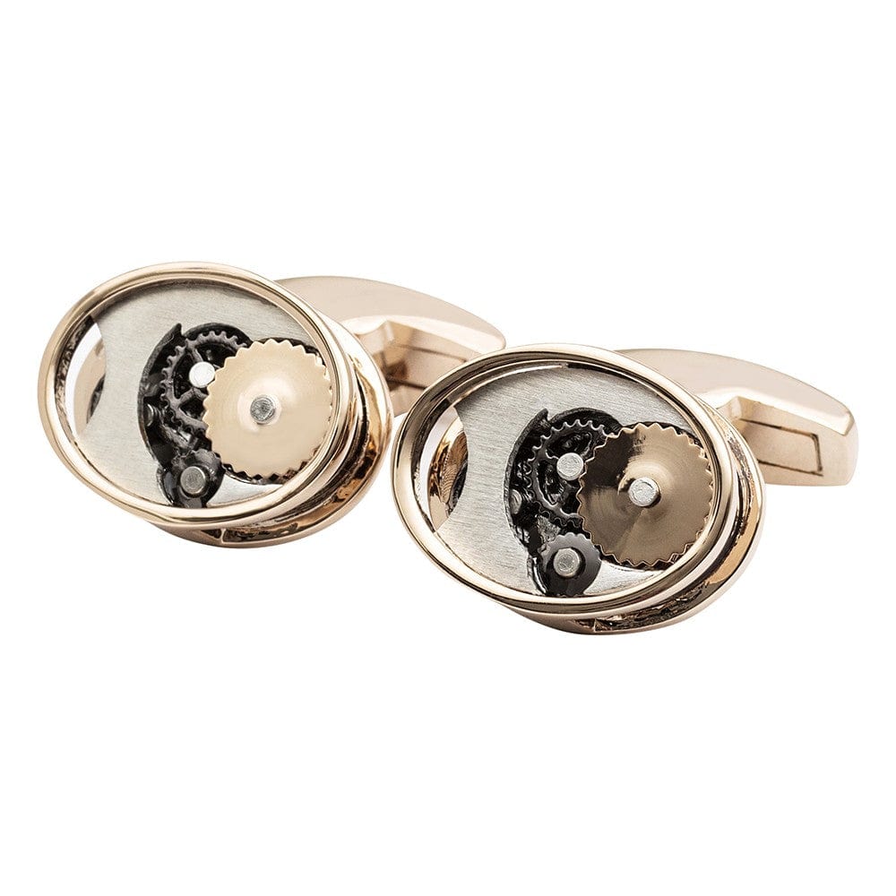 Cufflink Man Cufflinks Rose Gold Gears Cufflinks