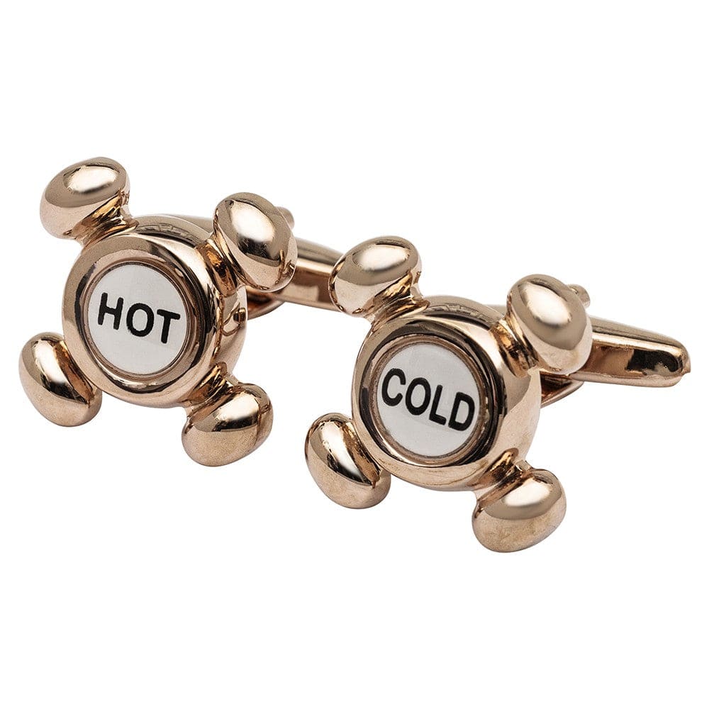 Cufflink Man Cufflinks Rose Gold Hot and Cold Taps Cufflinks