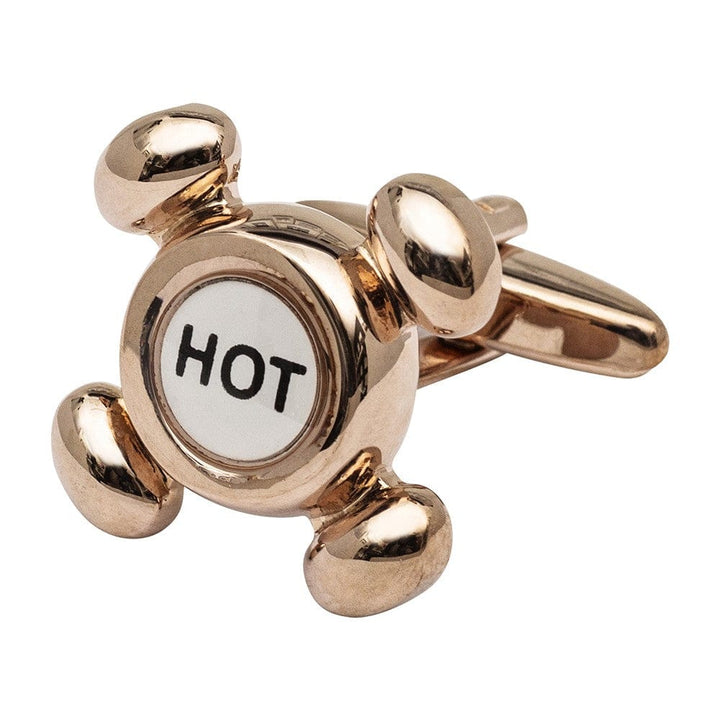 Cufflink Man Cufflinks Rose Gold Hot and Cold Taps Cufflinks