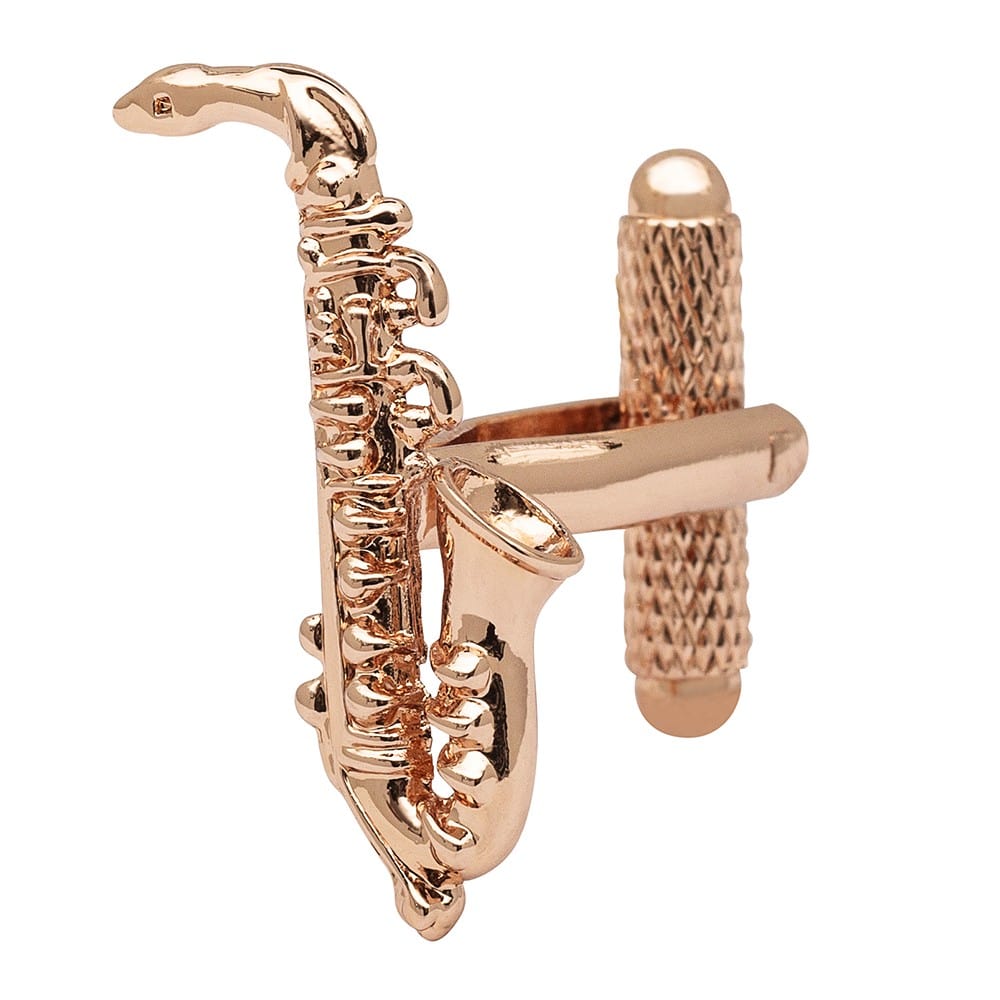 Cufflink Man Cufflinks Rose Gold Saxophone Cufflinks