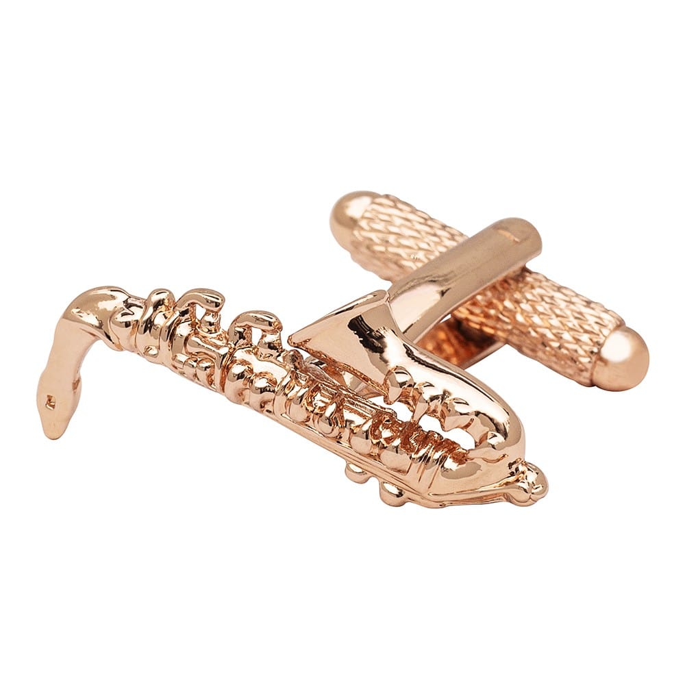 Cufflink Man Cufflinks Rose Gold Saxophone Cufflinks