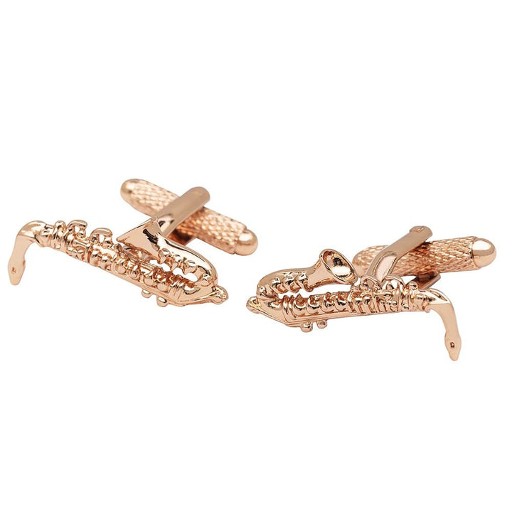 Cufflink Man Cufflinks Rose Gold Saxophone Cufflinks