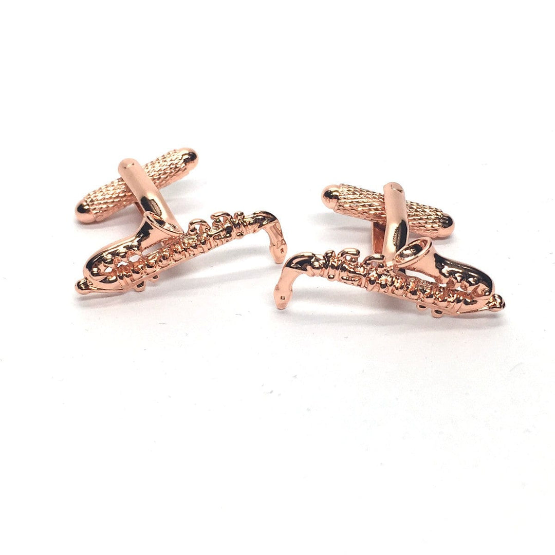 Cufflink Man Cufflinks Rose Gold Saxophone Cufflinks