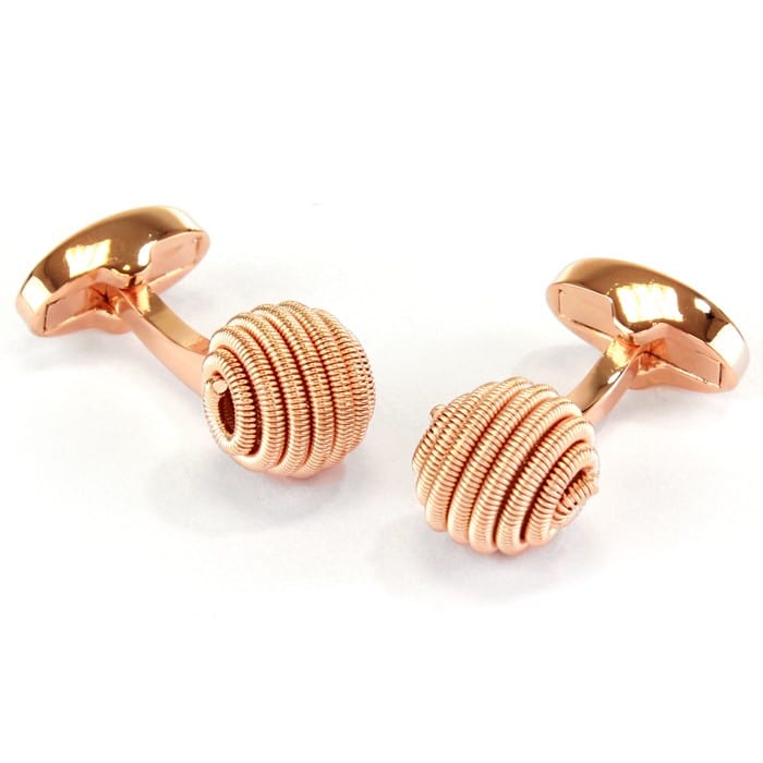 Cufflink Man Cufflinks Rose Gold Spiral Cufflinks