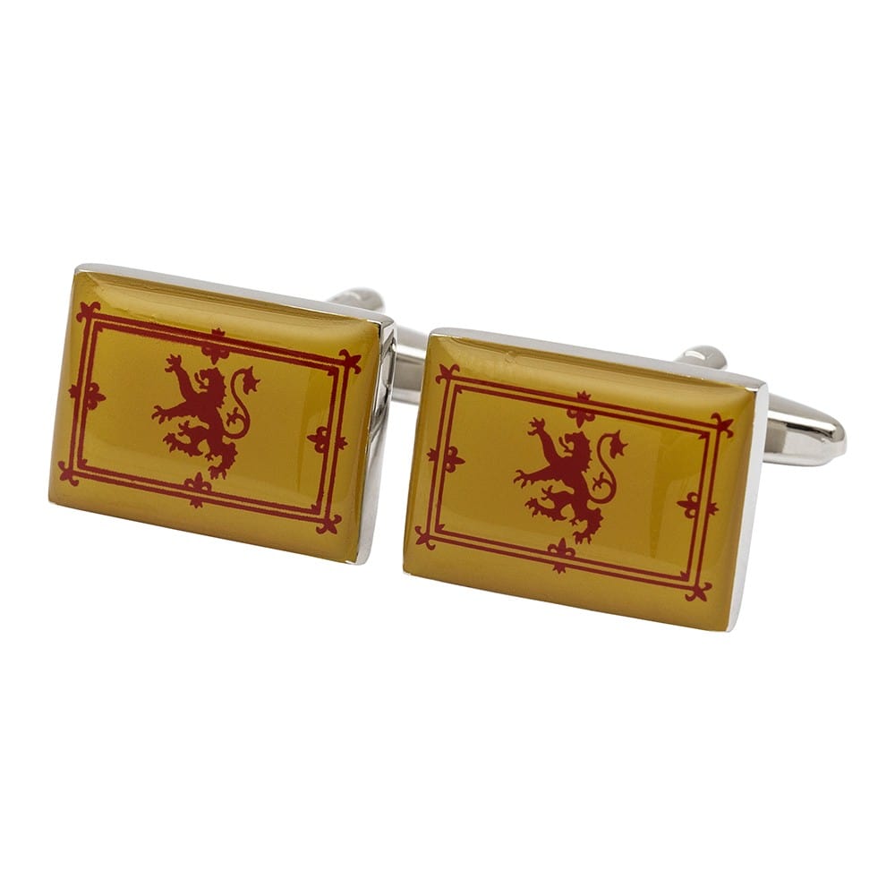 Cufflink Man Cufflinks Royal Banner of Scotland Flag Cufflinks - Lion Rampant of Scotland