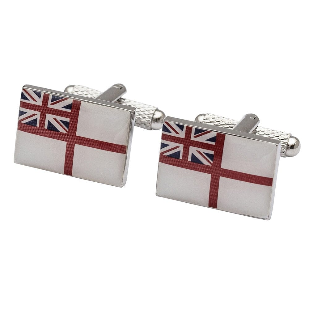 Cufflink Man Cufflinks Royal Navy White Ensign Flag Cufflinks