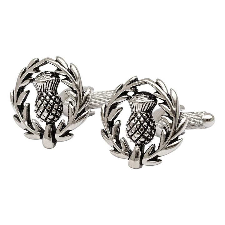 Cufflink Man Cufflinks Scottish Thistle Crest Cufflinks