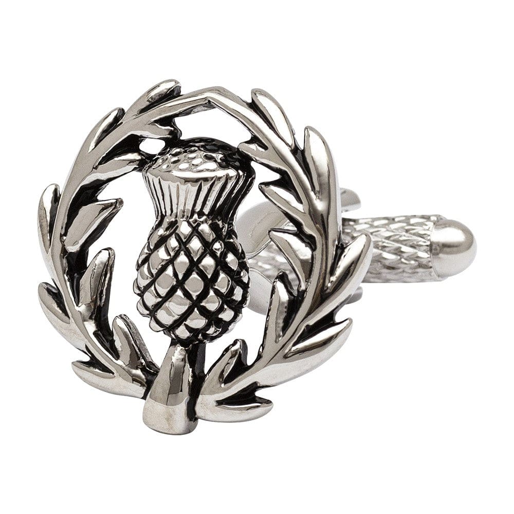 Cufflink Man Cufflinks Scottish Thistle Crest Cufflinks