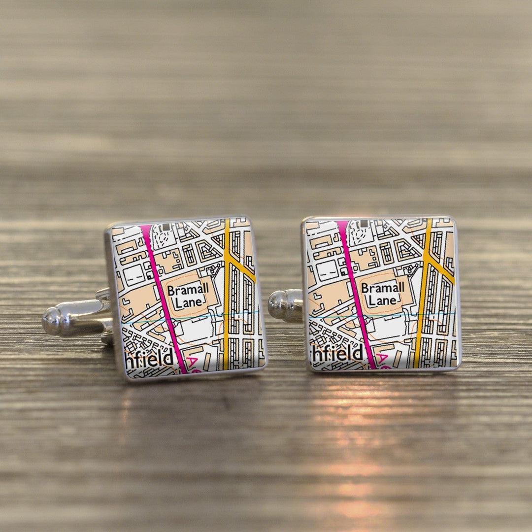 Cufflink Man Cufflinks Sheffield United Football Cufflinks Bramall Lane Stadium Map Cufflinks