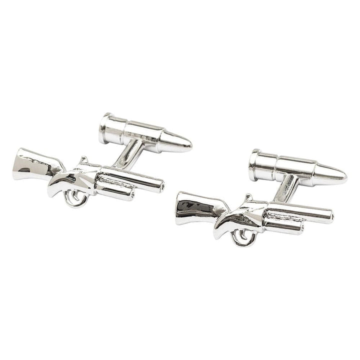 Cufflink Man Cufflinks Shotgun and Cartridge Bar Style Cufflinks