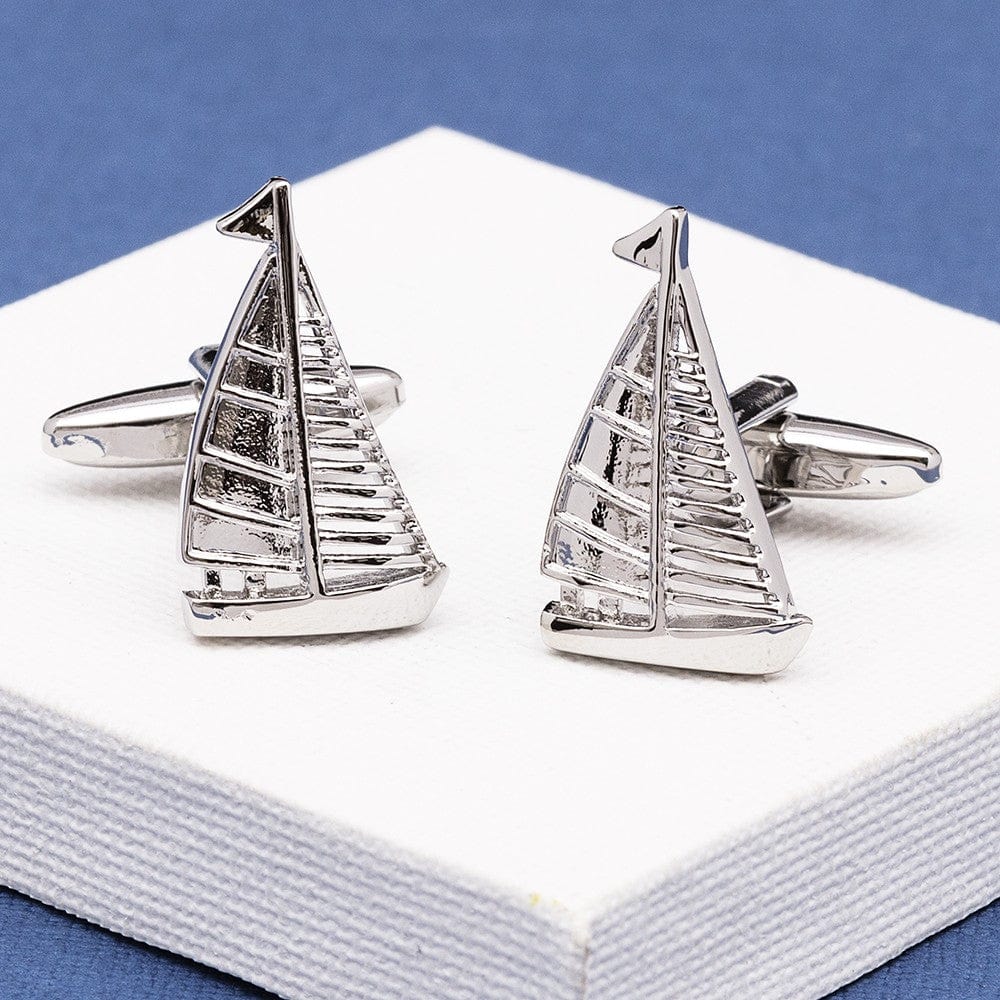 Cufflink Man Cufflinks Silver Sailing Yacht Cufflinks