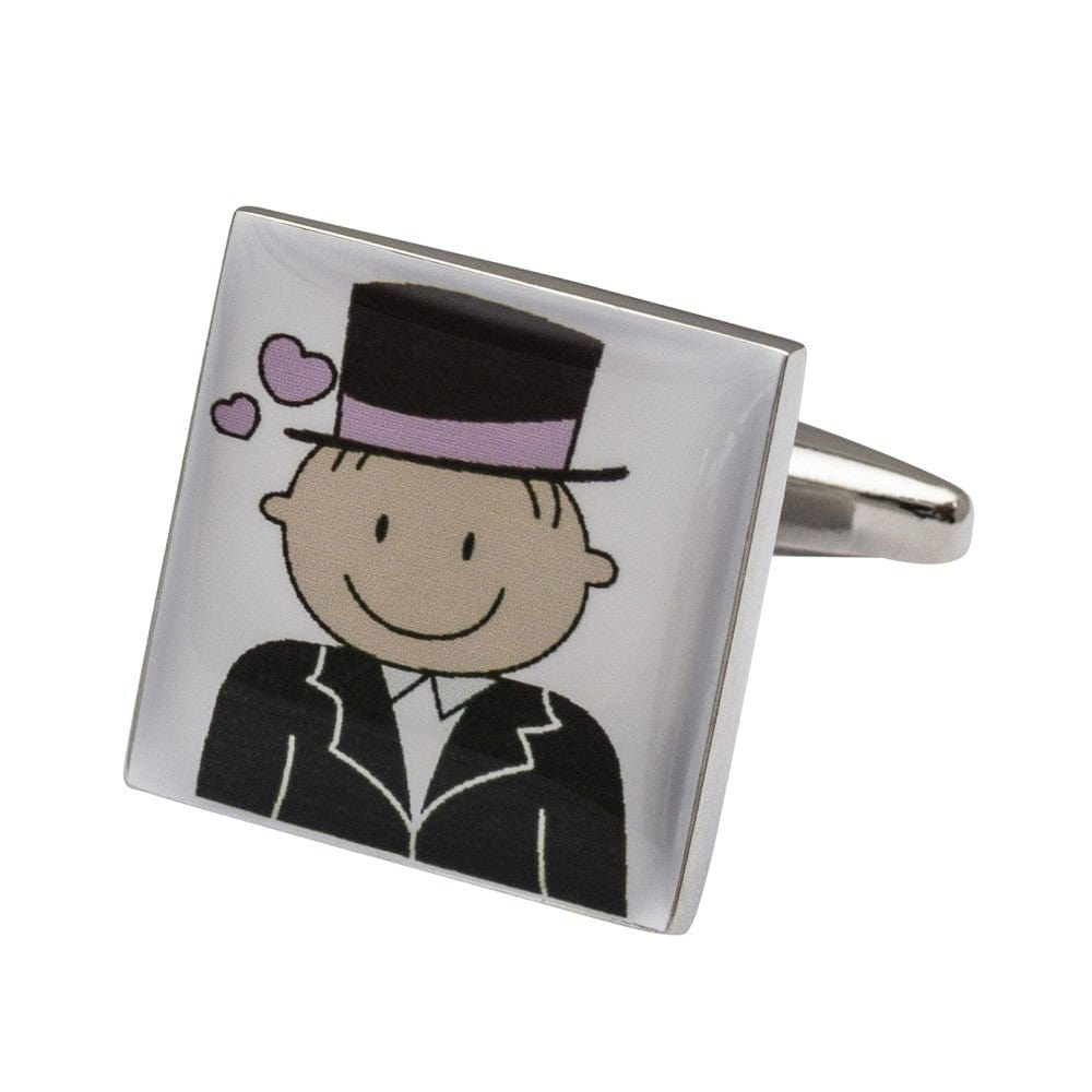 Cufflink Man Cufflinks Smile Pink Design - Page Boy Cufflinks