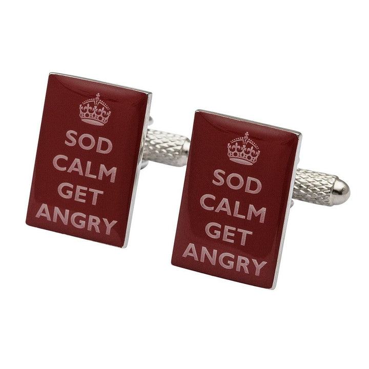 Cufflink Man Cufflinks Sod Calm Get Angry Cufflinks