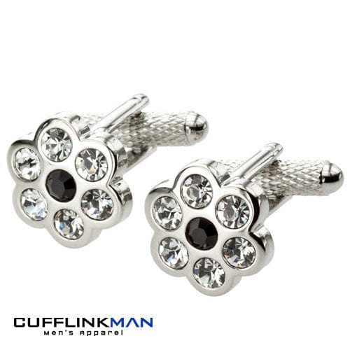 Cufflink Man Cufflinks Sparkling Crystal Flower Cufflinks