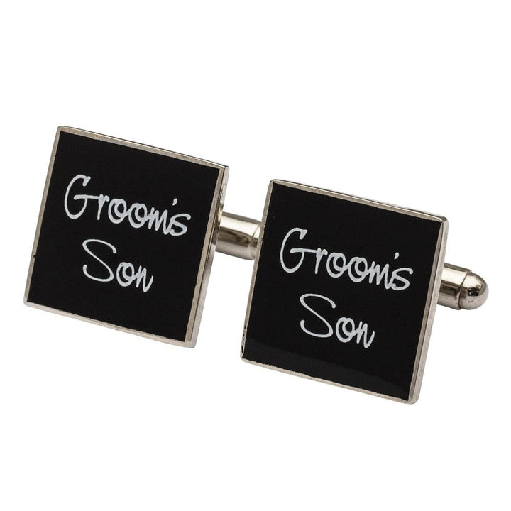 Cufflink Man Cufflinks Square Black  - Grooms Son Cufflinks