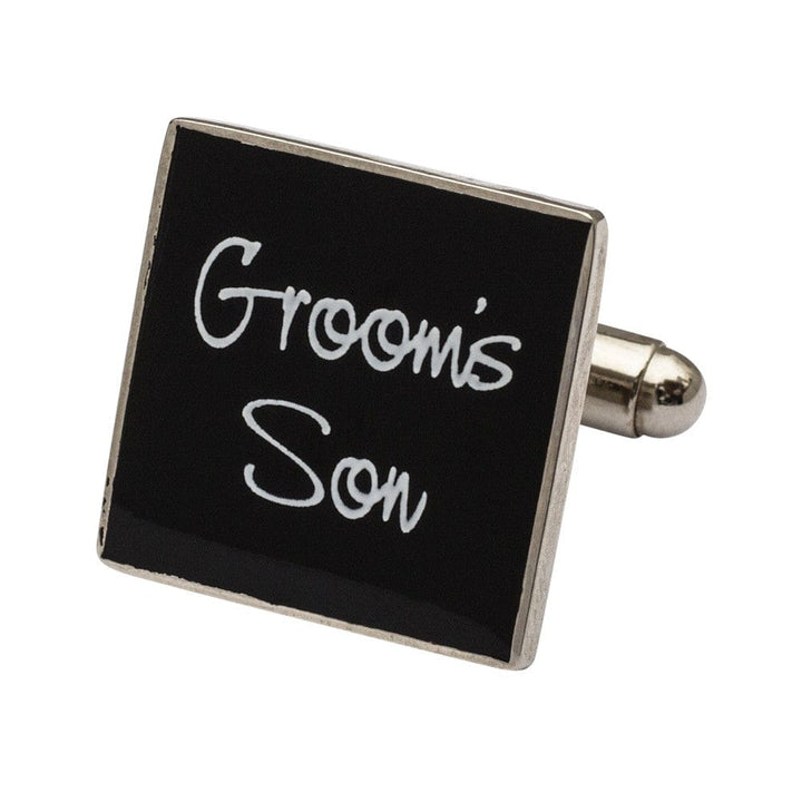 Cufflink Man Cufflinks Square Black  - Grooms Son Cufflinks